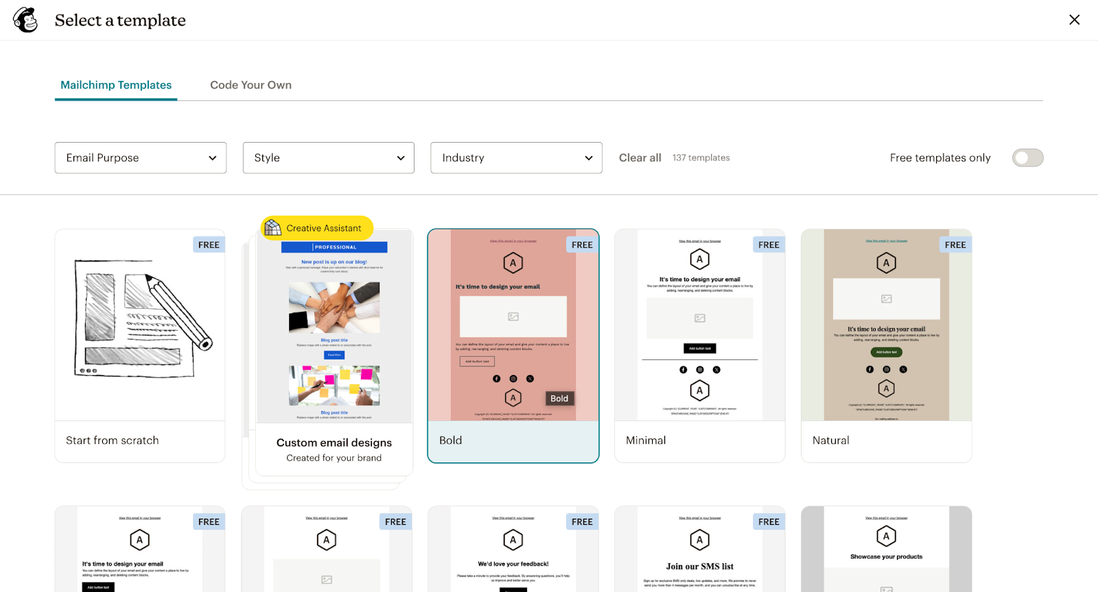 Mailchimp email templates