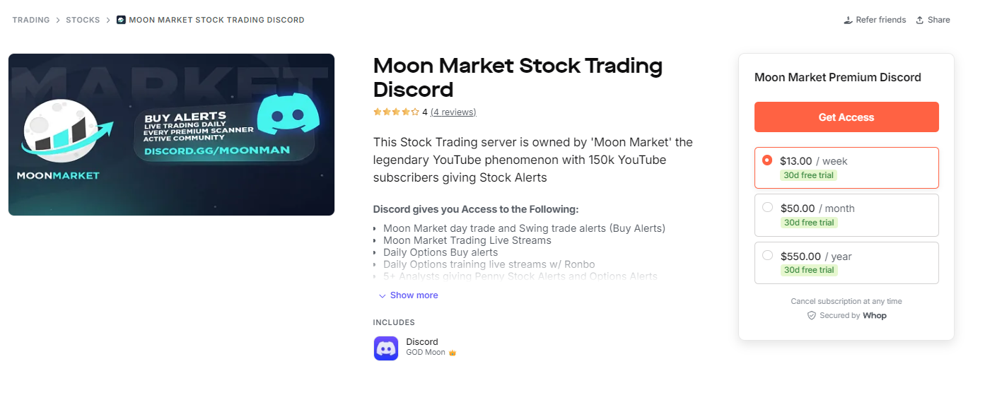 Moon Market Stock Trading Discord