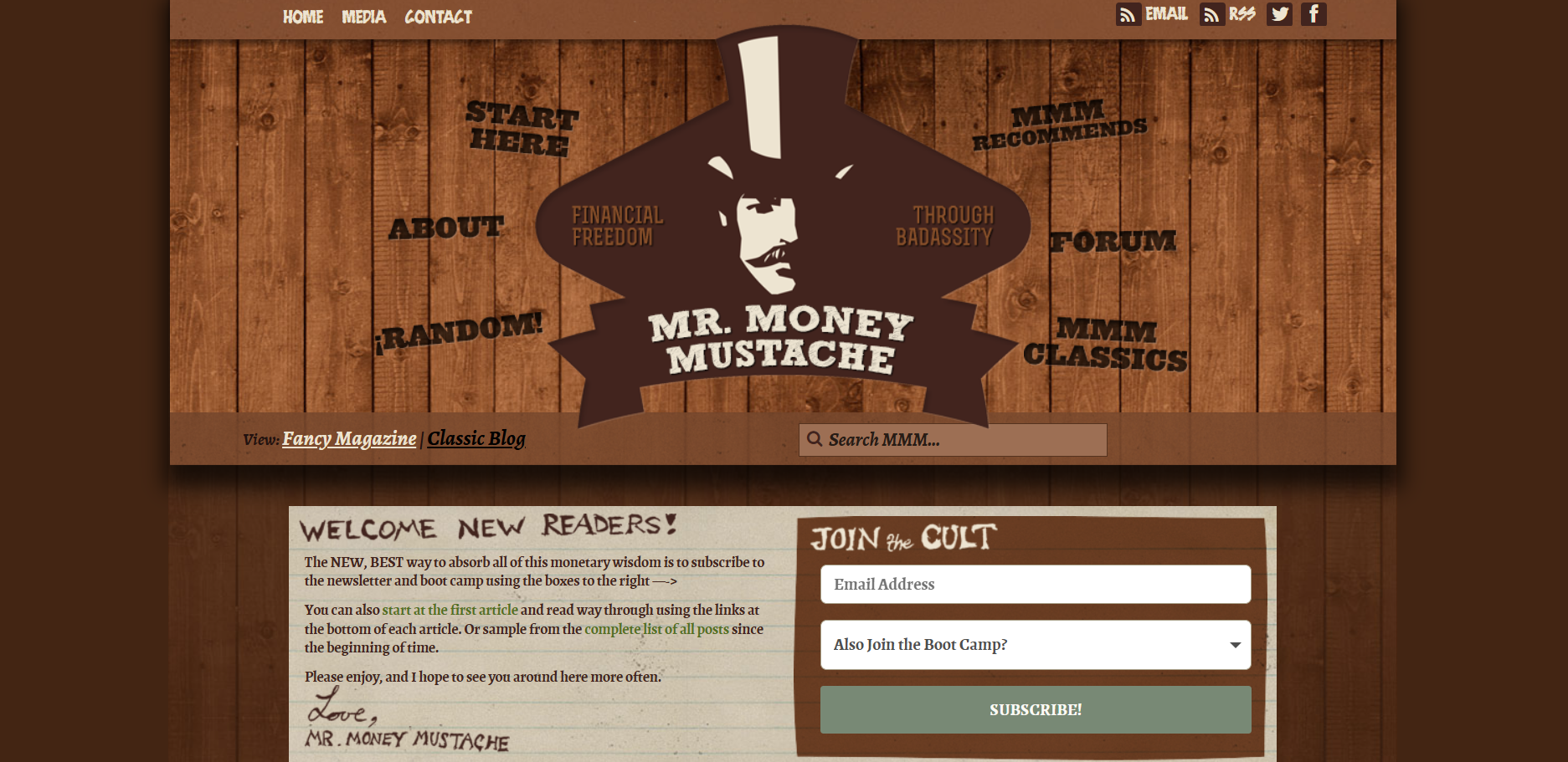 Mr Money Mustache homepage screenshot