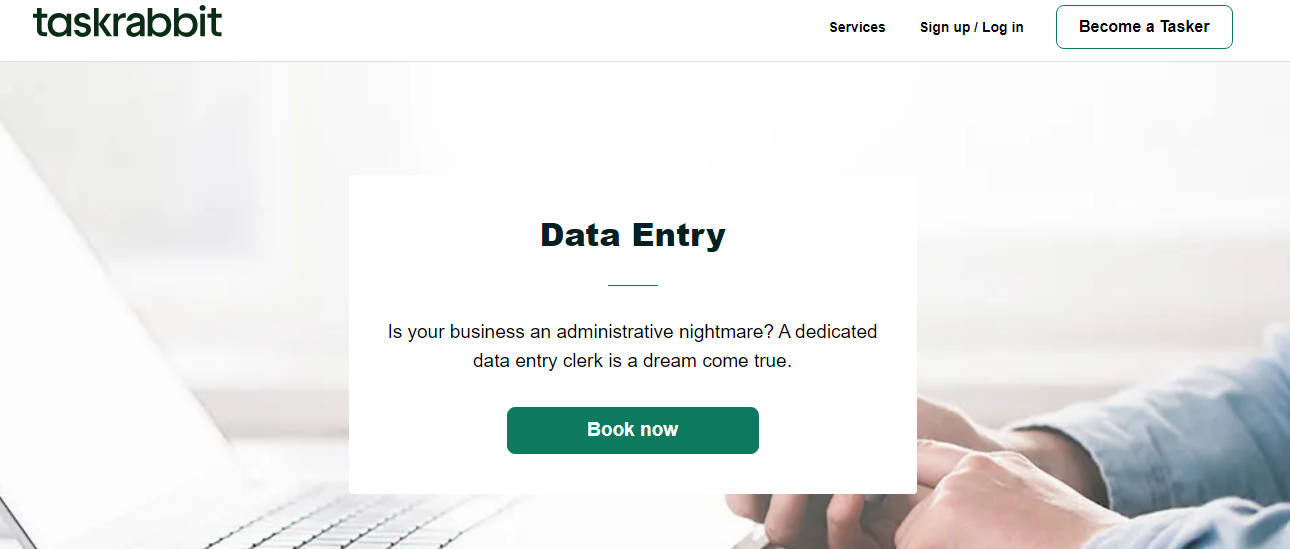 Offer data entry services taskrabbit screenshot