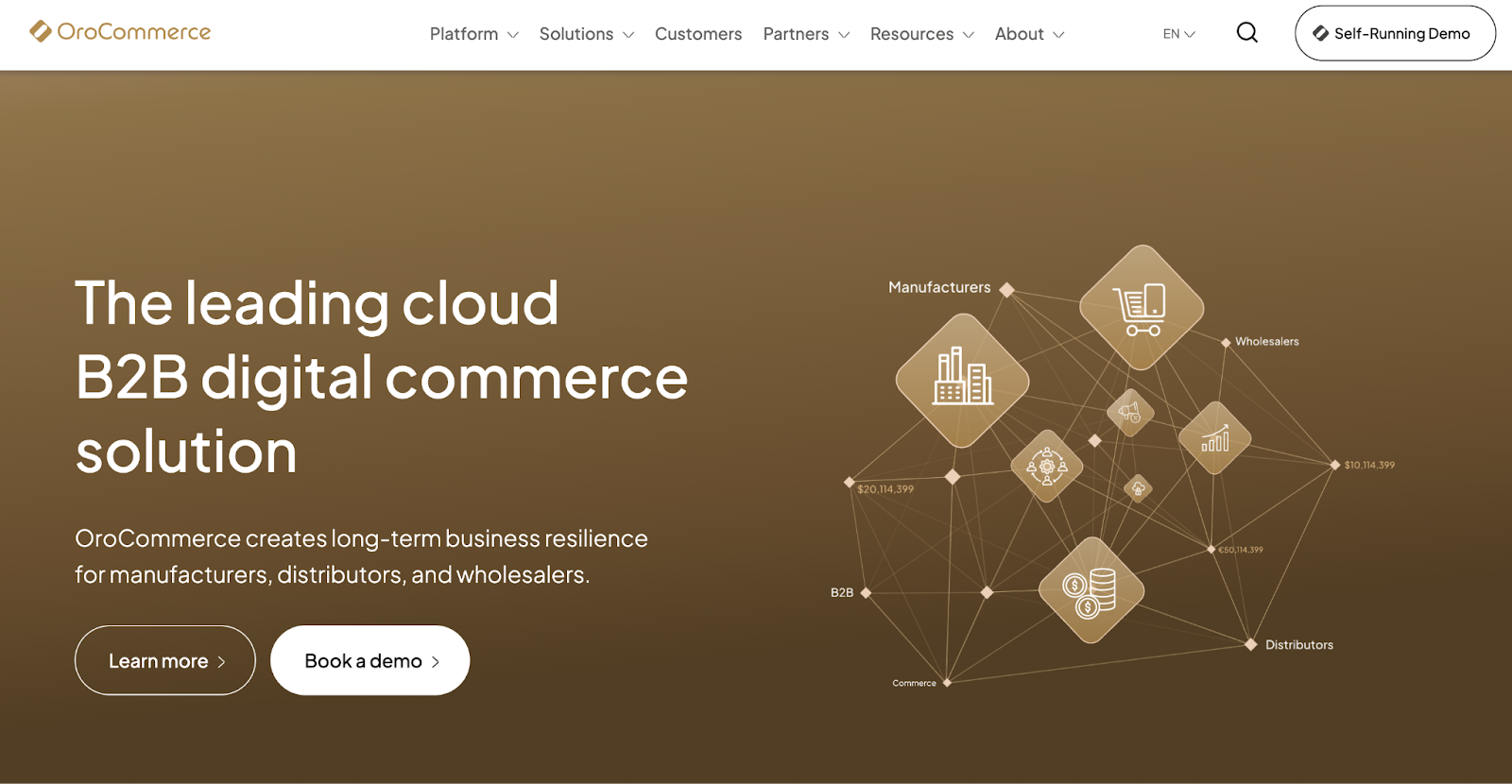 OroCommerce homepage screenshot