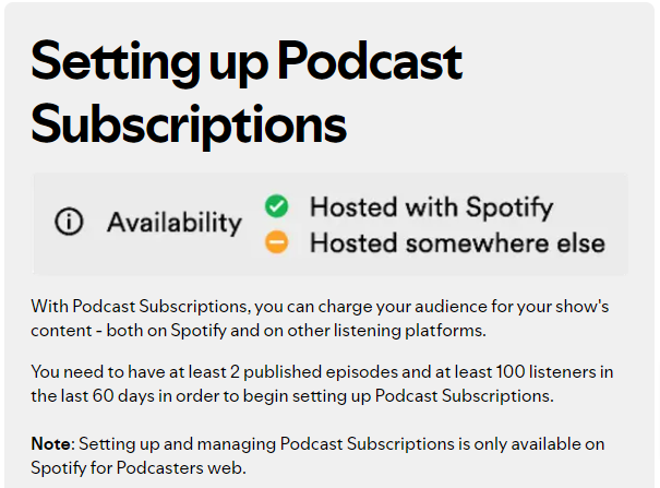 Spotify’s Podcast Subscriptions