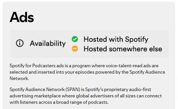 Spotify podcast ads