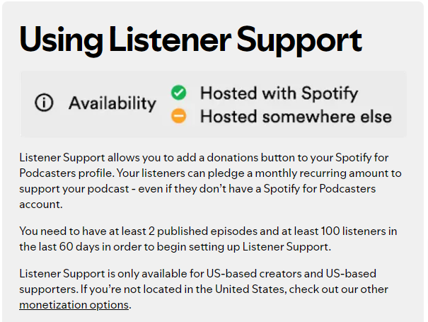 Listener Support