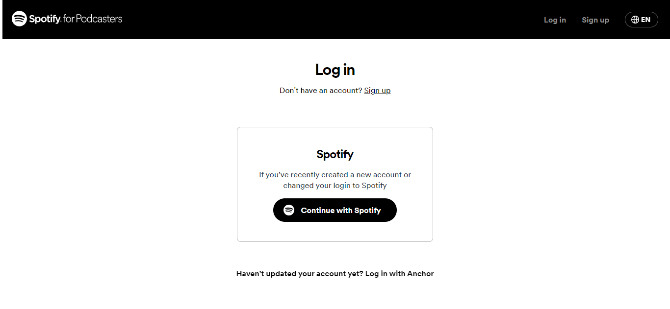 Spotify for podcasters log in