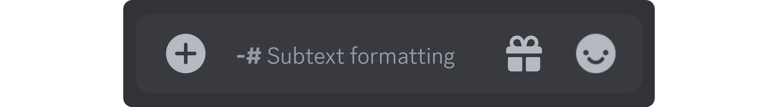 Example of the subtext formatting in Discord