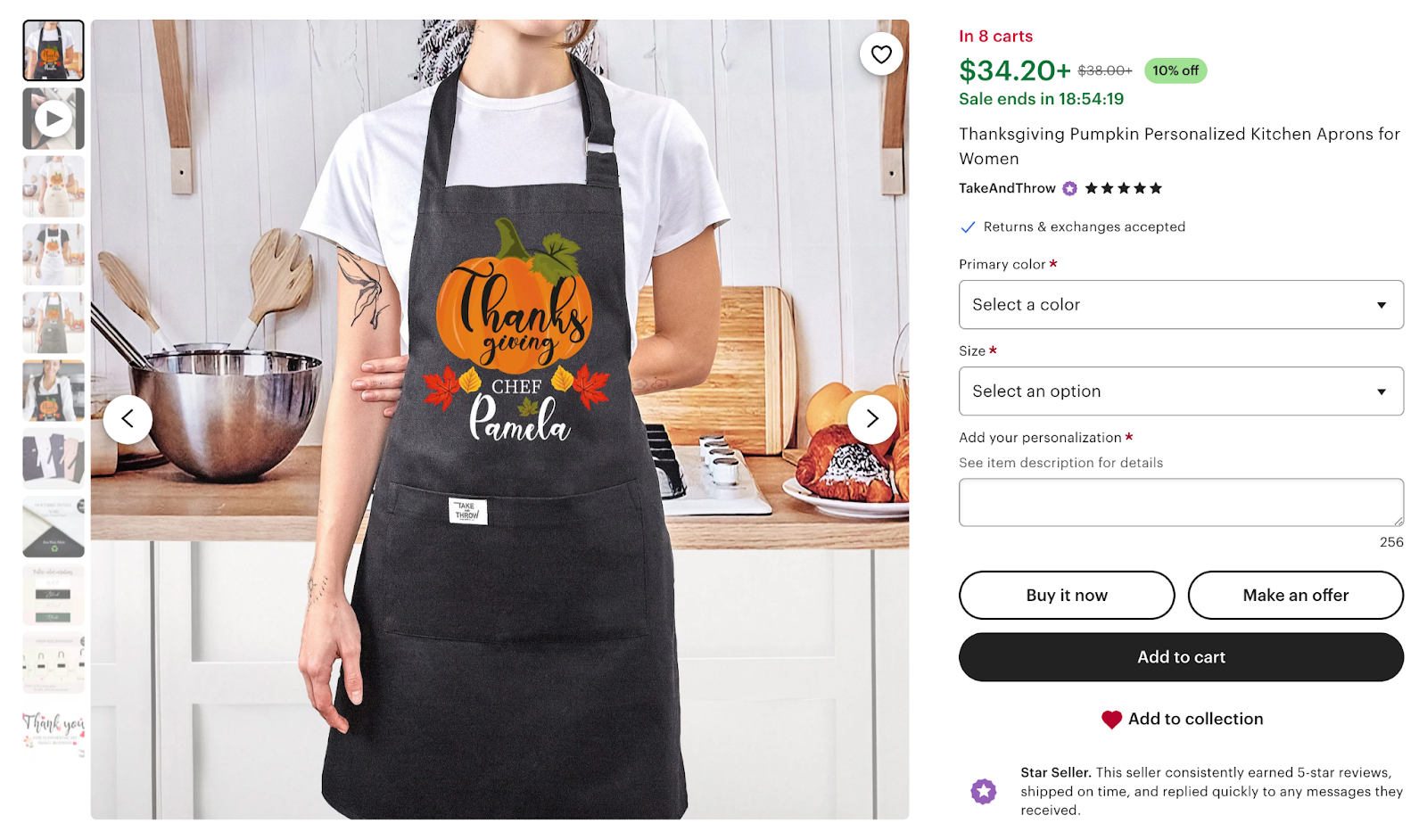 Personalized thanksgiving aprons