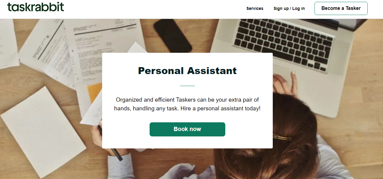 Work as a personal assistant taskrabbit screenshot