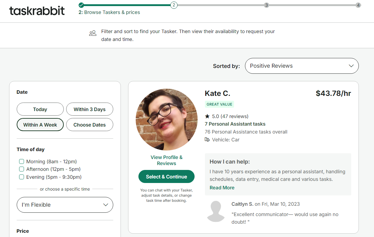 become a virtual assistant taskrabbit screenshot