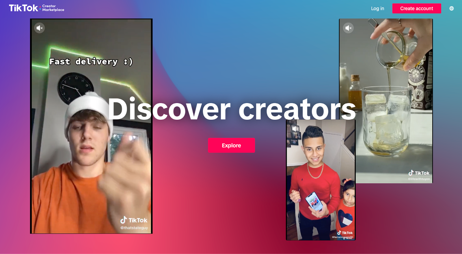 discover creators creator marketplace tiktok screenshot