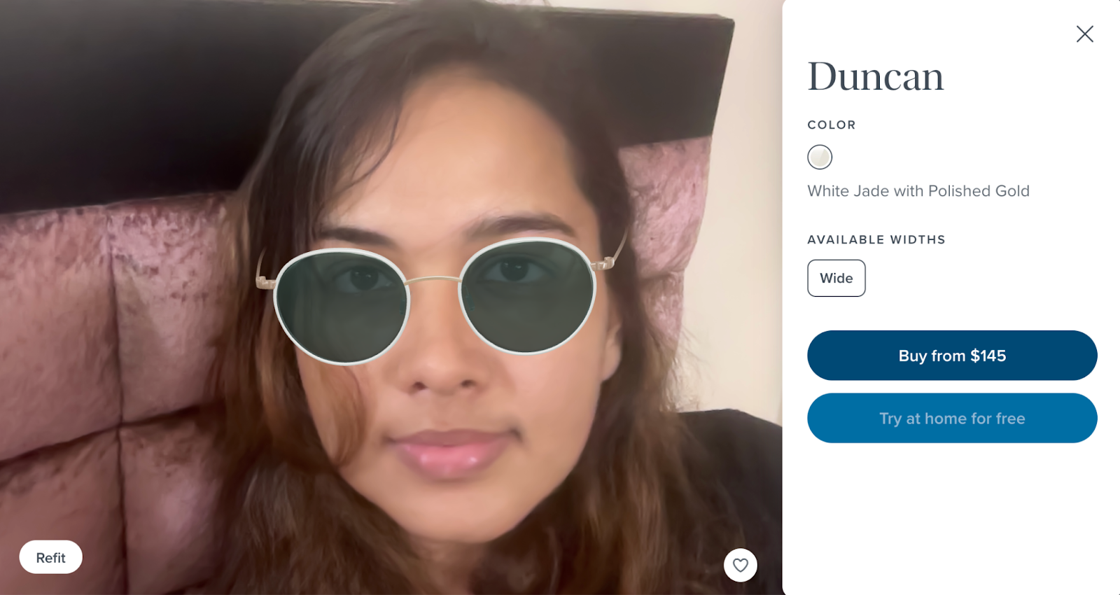 duncan sunglasses product page screenshot