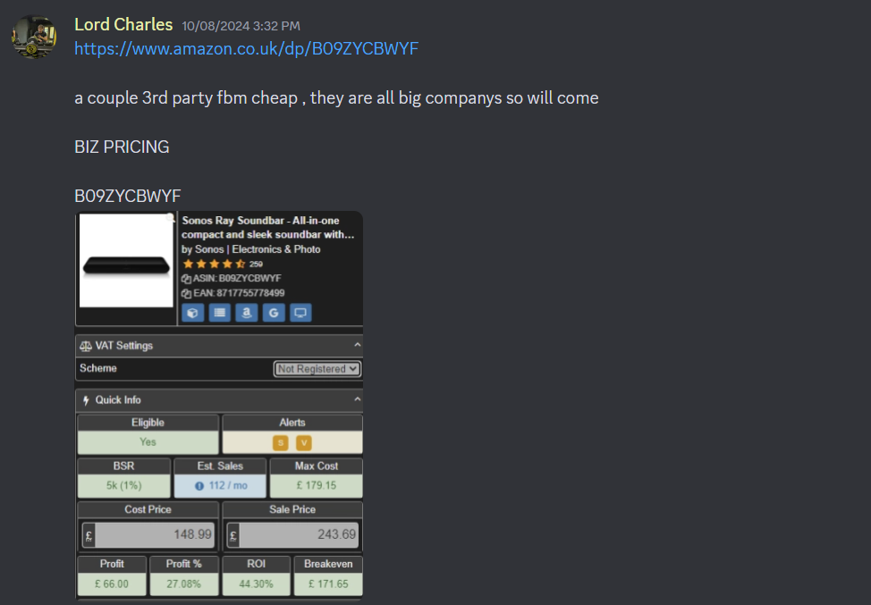 ecommerce tools in LiveCops discord channel screenshot