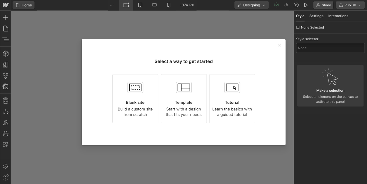 get started Webflow