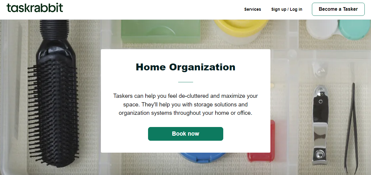 help people organize their homes taskrabbit screenshot