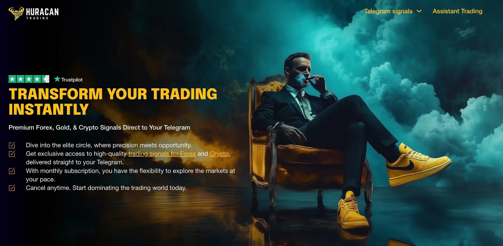 huracan trading forex affiliate home page screenshot