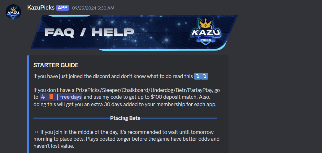 joining the kazupicks discord community screenshot