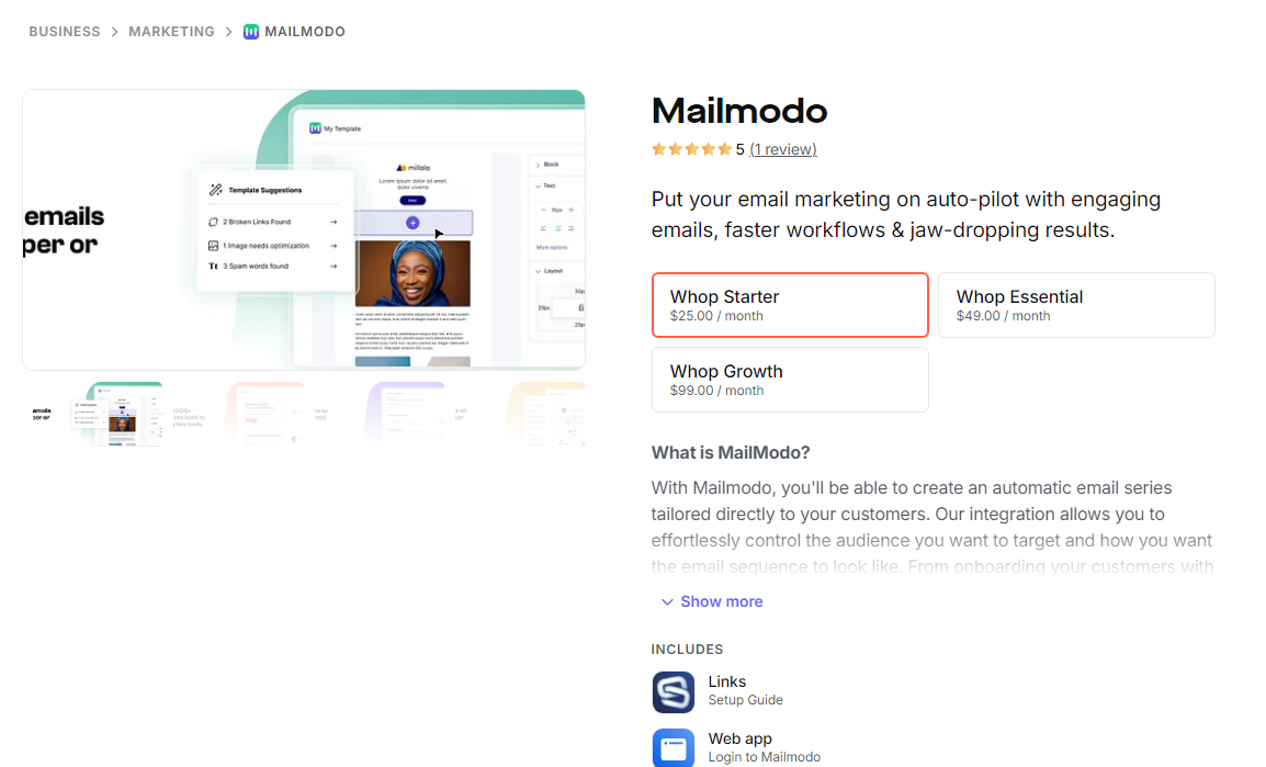 mailmodo newsletter pricing screenshot