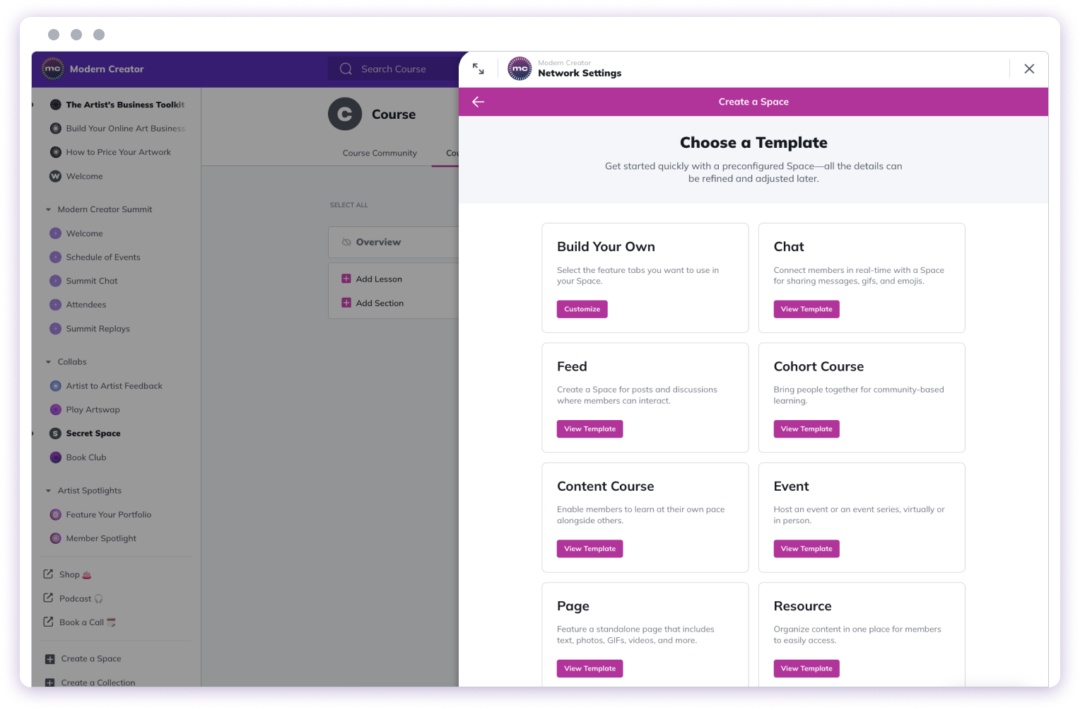 mighty networks templates