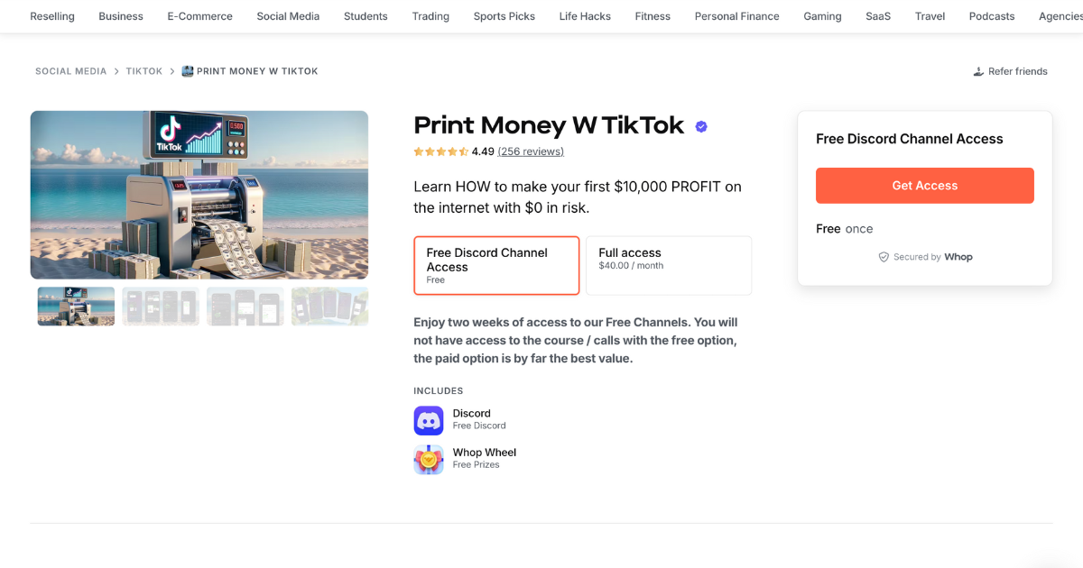 print money w tiktok