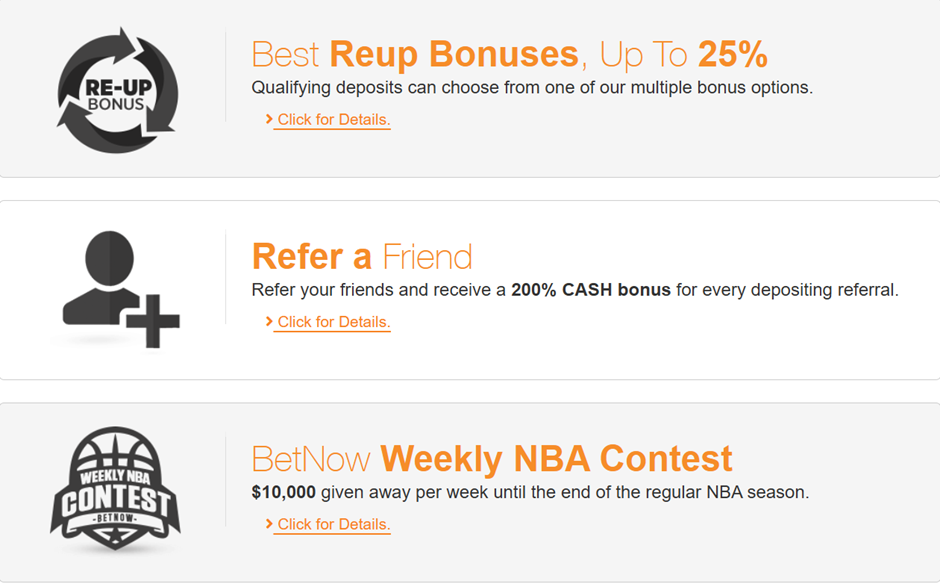 recurring offers at betnow screenshot