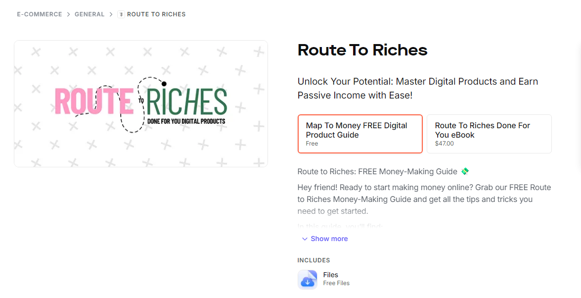 route to riches offering free content in marketplace screenshot