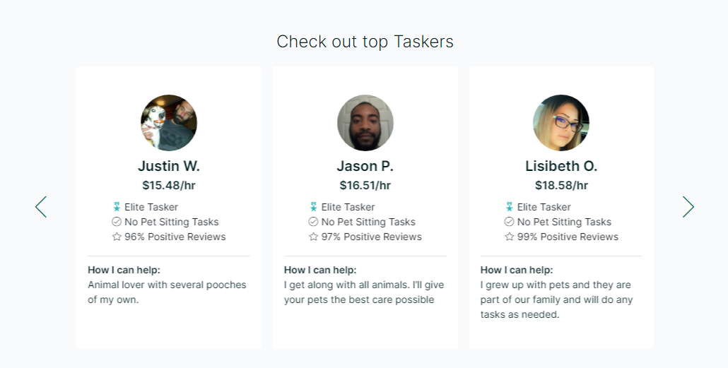 start pet sitting on taskrabbit screenshot