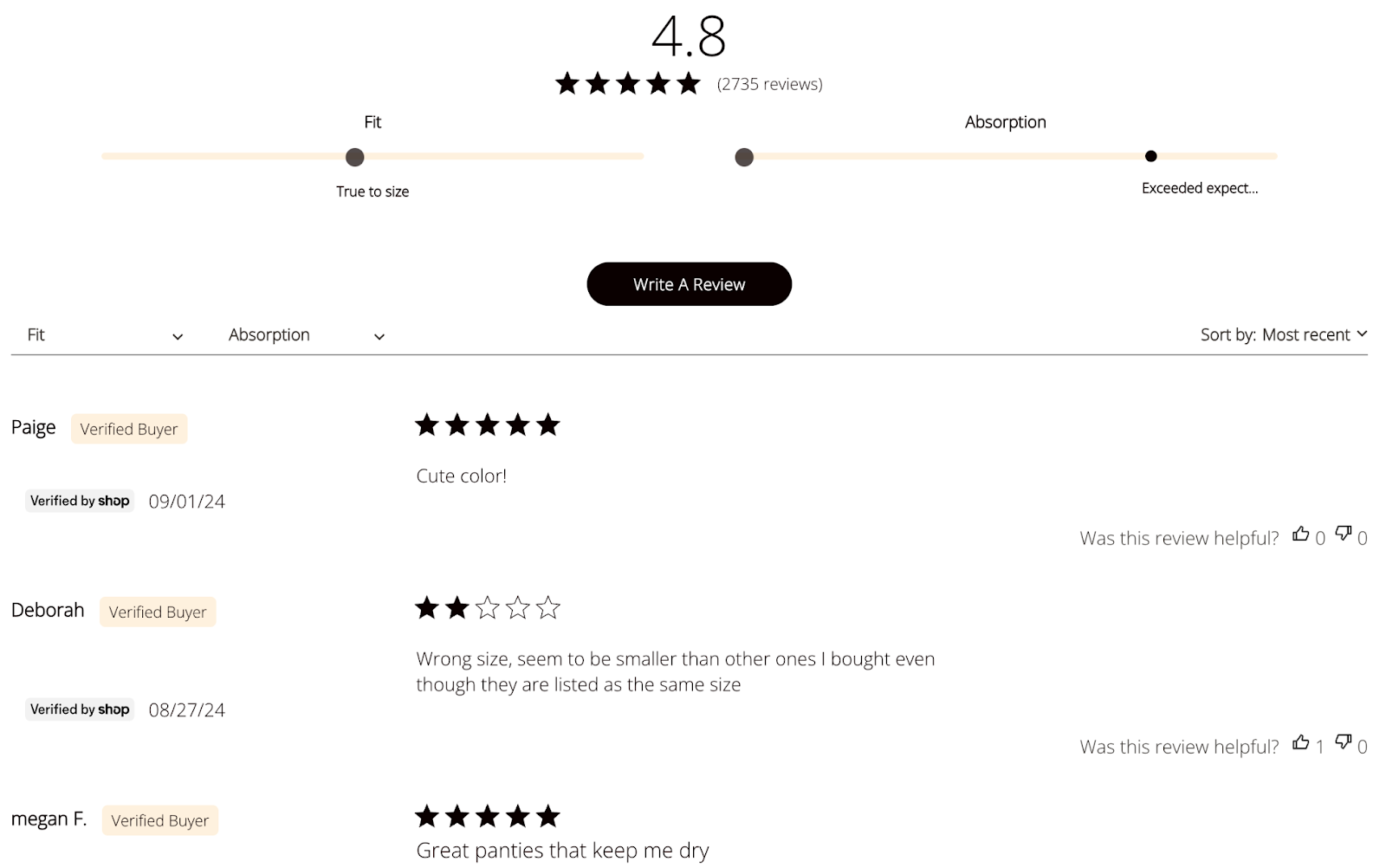 thinx comfort stretch hiphugger underwear customer reviews screenshot