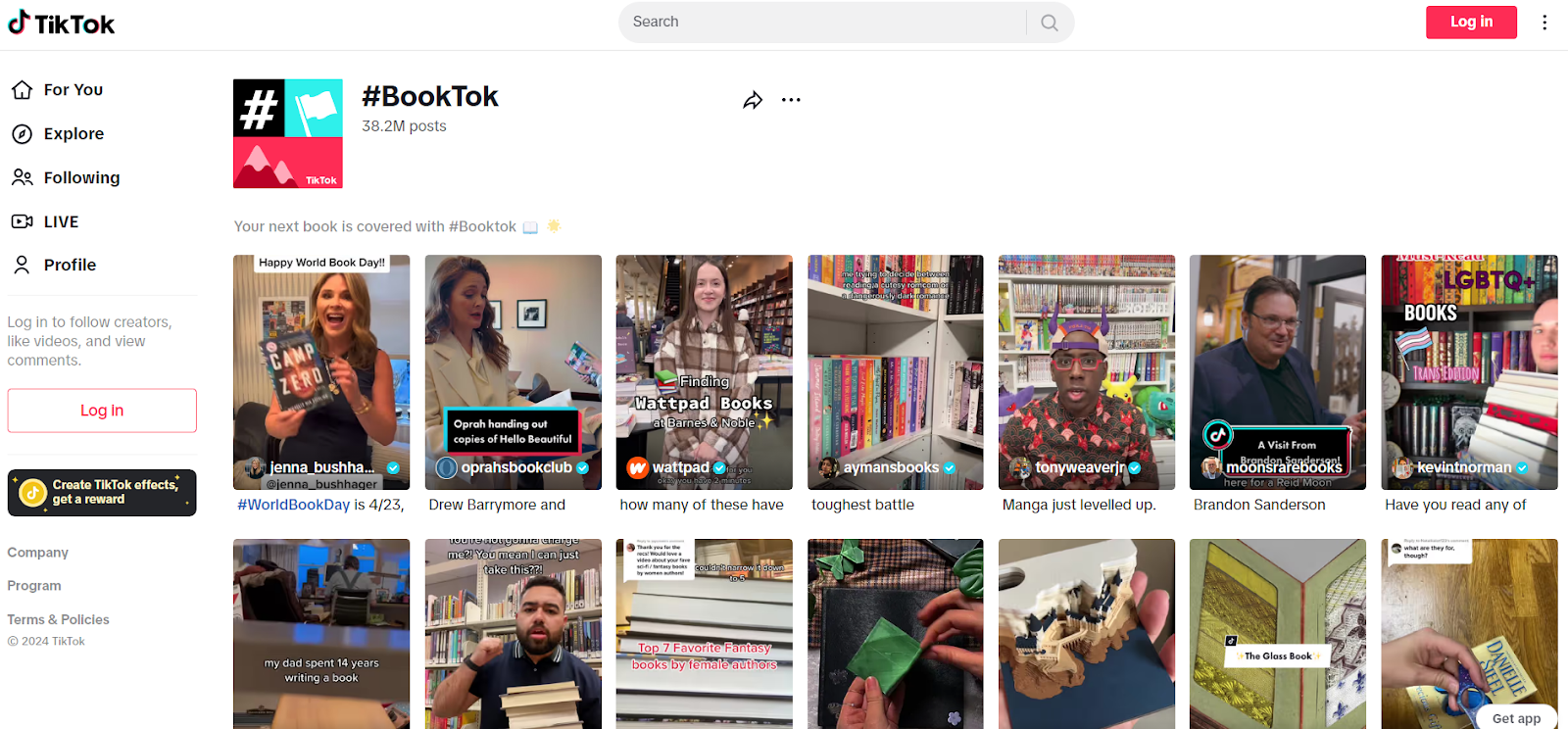 tiktok #booktok screenshot