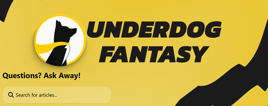 underdog fantasy FAQ help centre screenshot