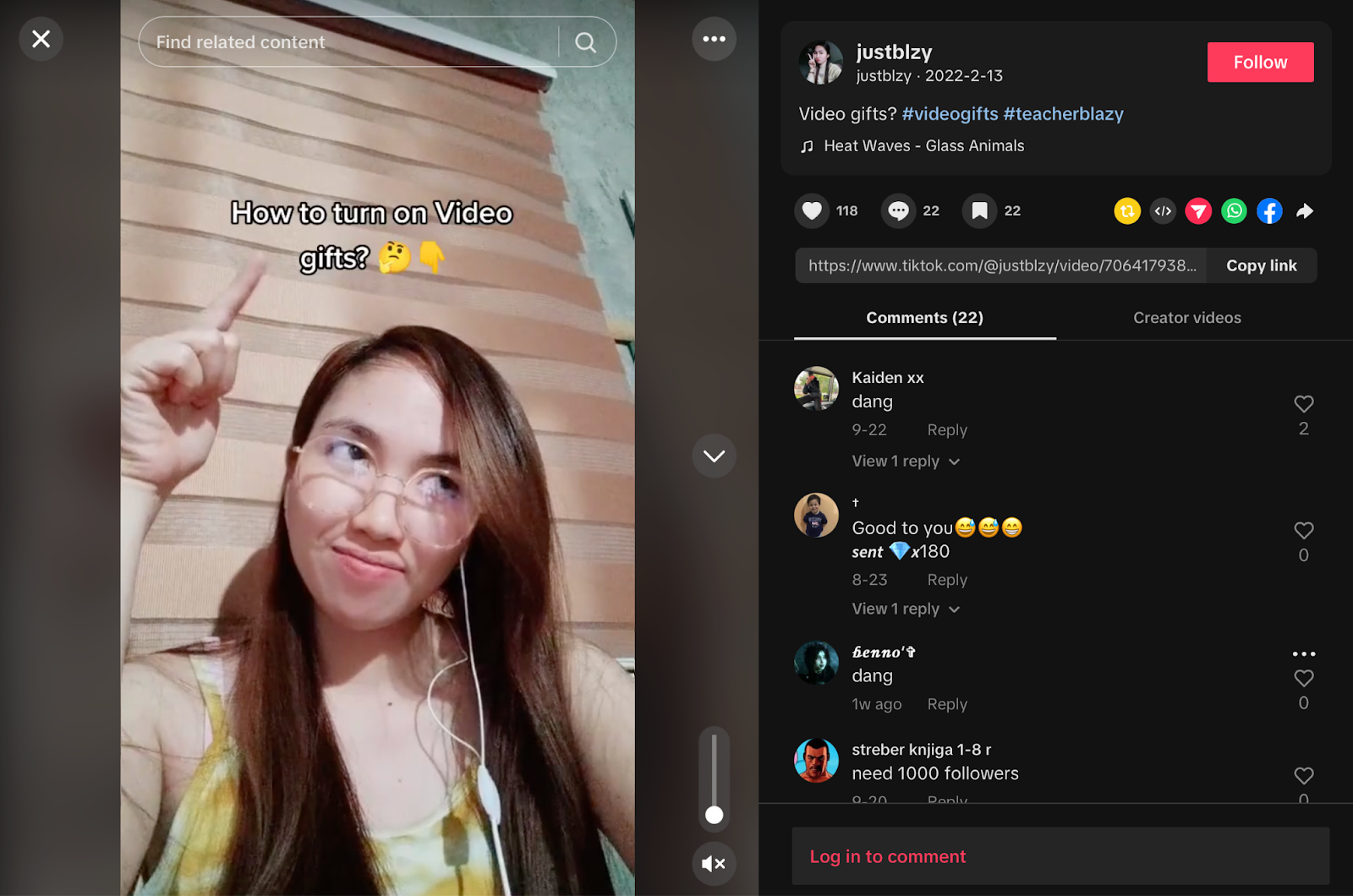 video gifts tiktok screenshot