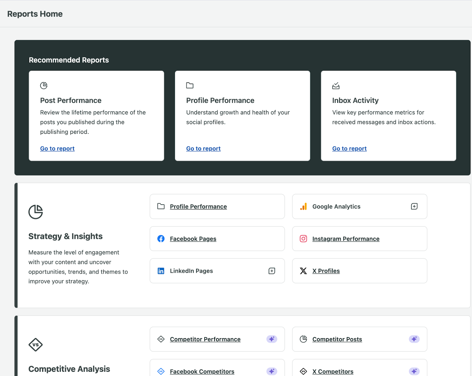 Analyze your performance on sprout social screenshot 