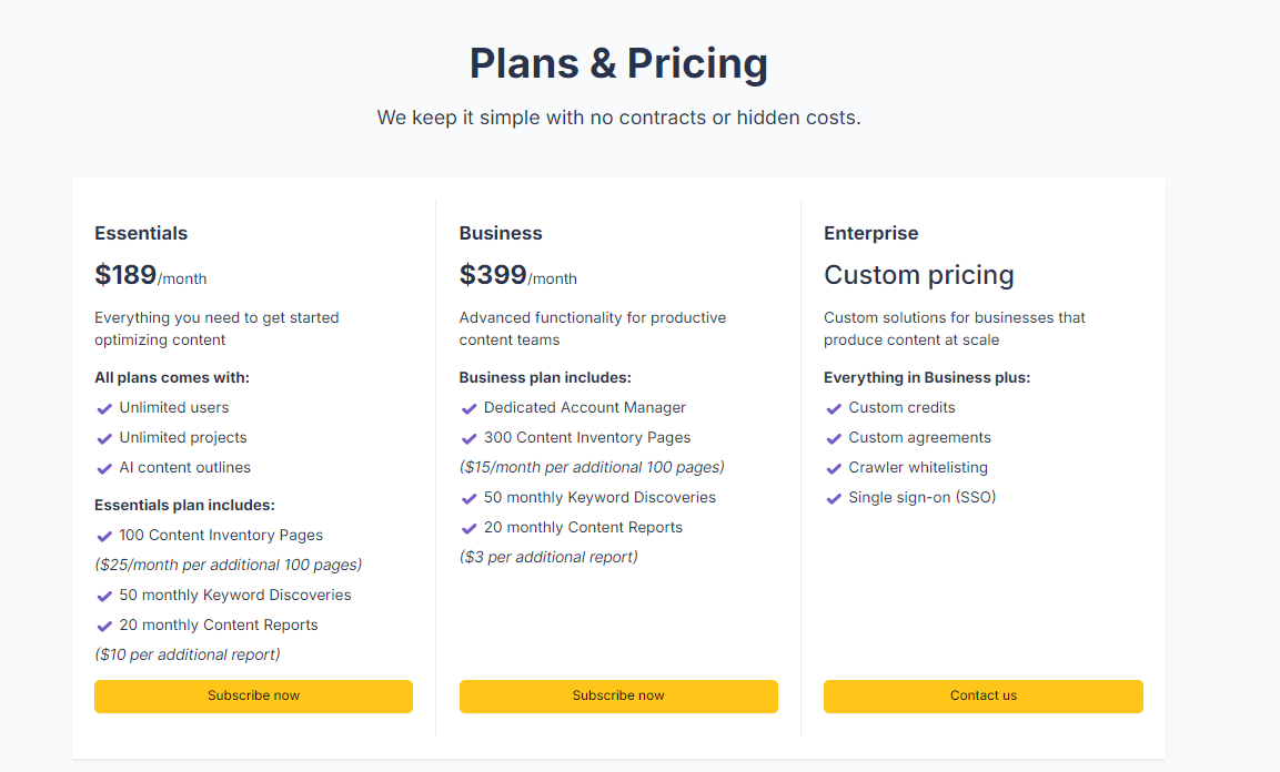 Clearscope pricing