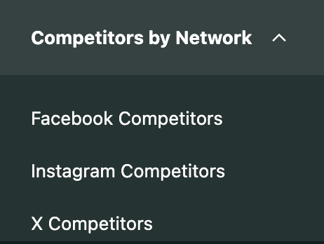 Competitors by Network sprout social screenshot