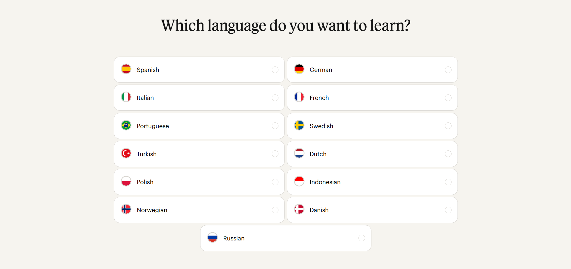 Babbel languages