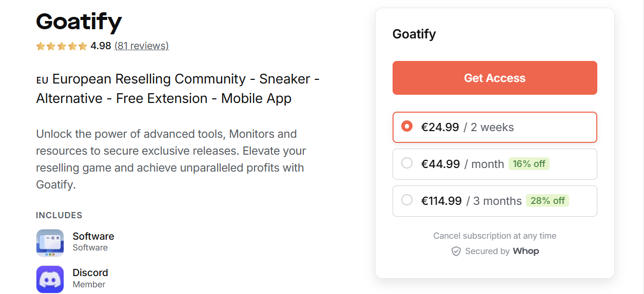 Goatify pricing