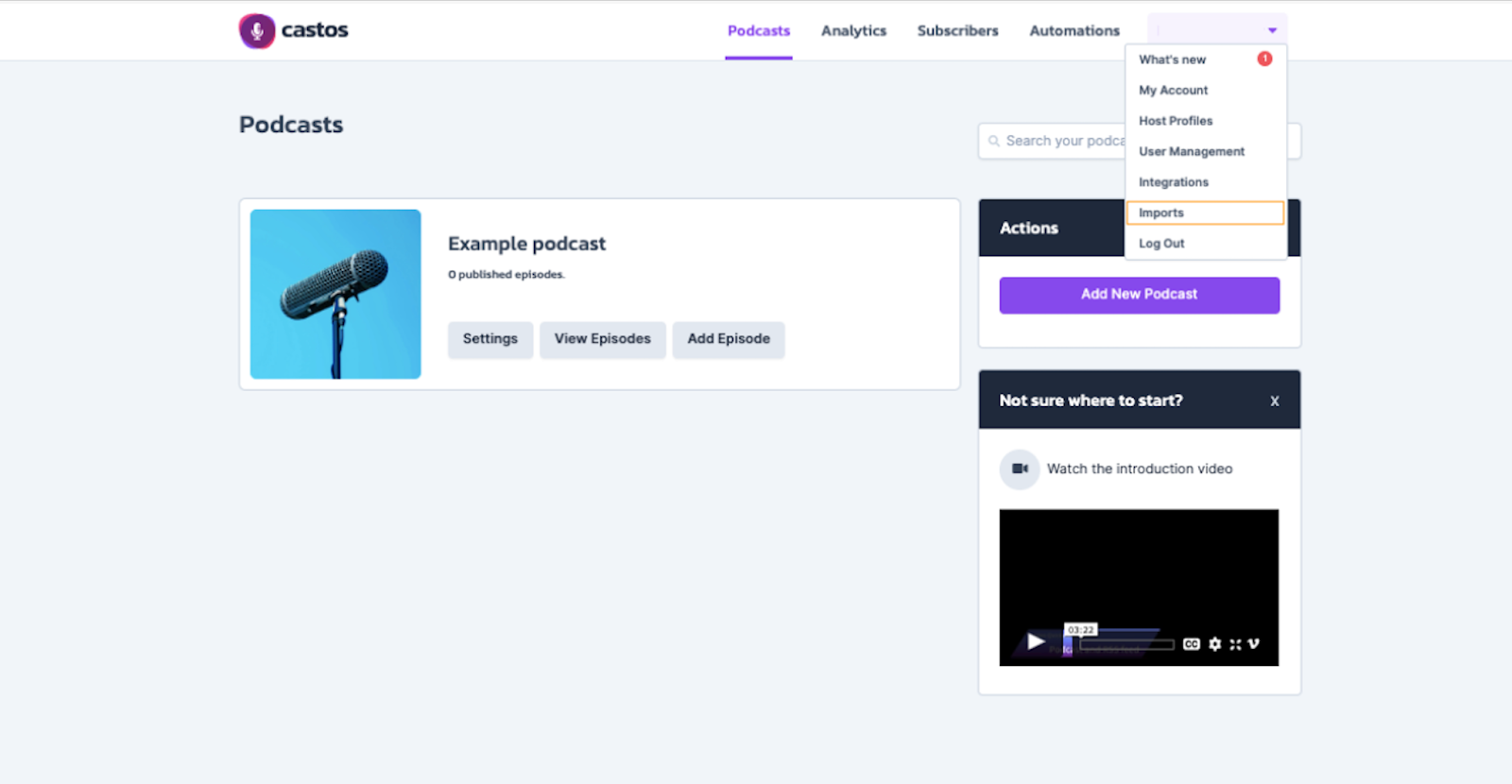 How to migrate to Castos from another podcast hosting screenshot