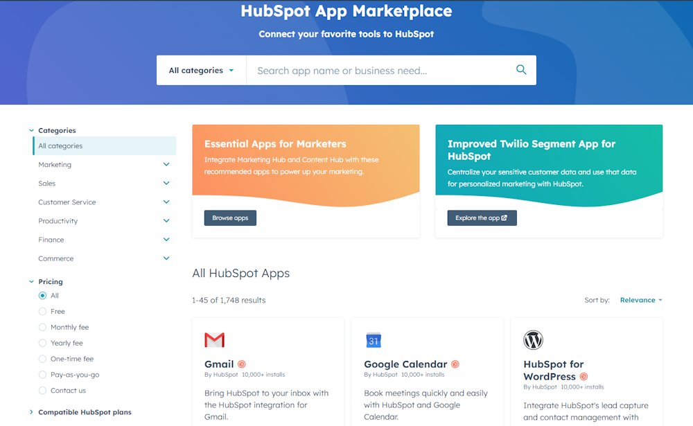 HubSpot App Marketplace