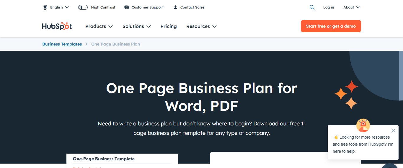 HubSpot_One_Page_Business_Plan