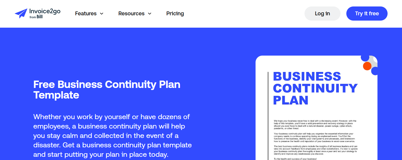 Invoice2gos_free_business_continuity_plan_template