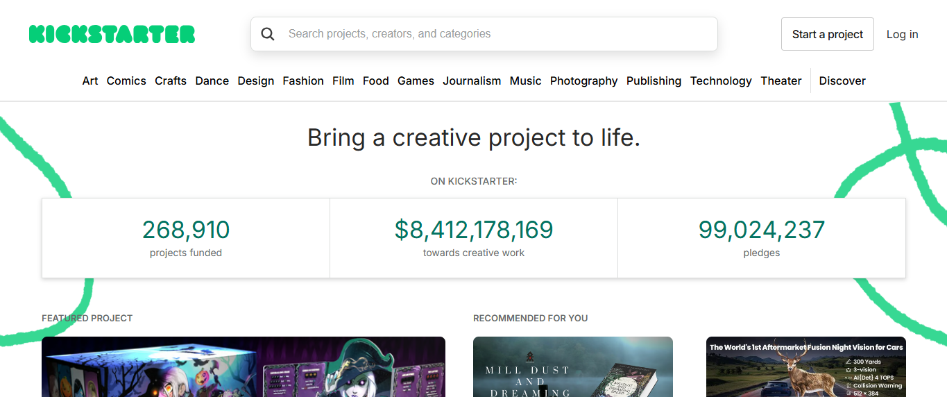 Kickstarter_homepage