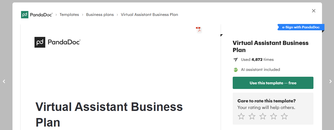 PandaDoc_Virtual_Assistant_Business_Plan