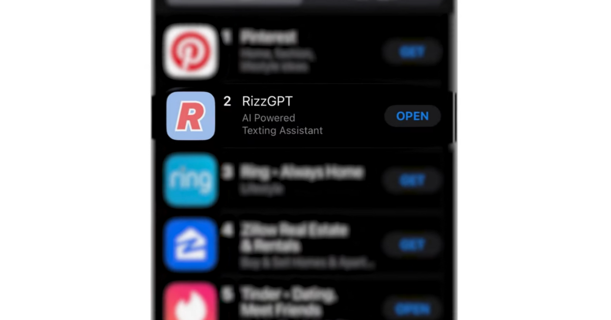 RizzGPT top 10 apps screenshot