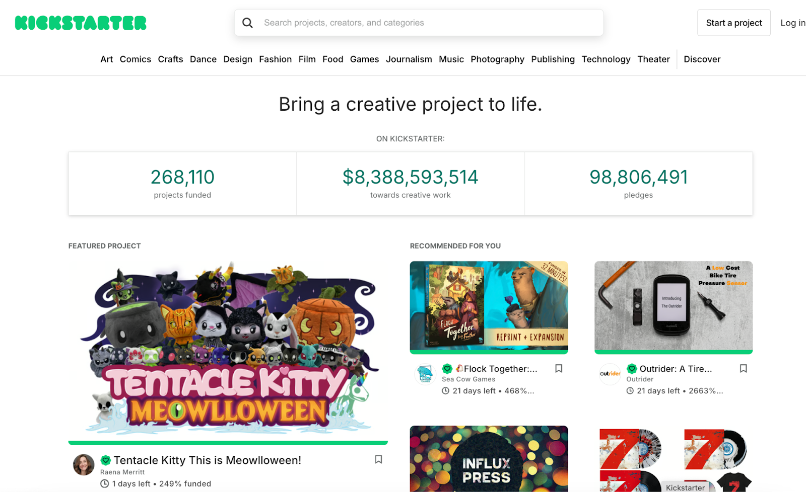 Set up a waitlist or funding on kickstarter screenshot