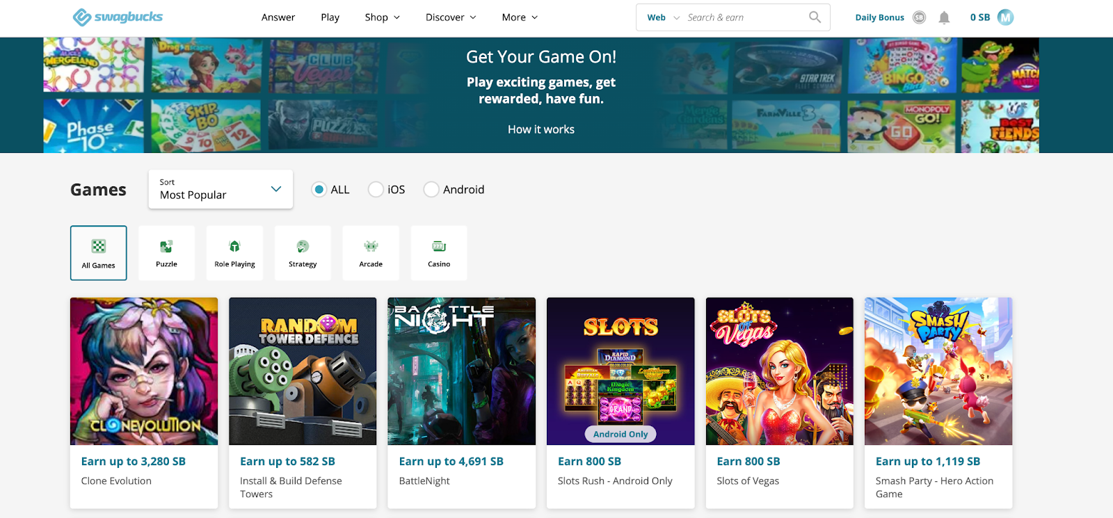 Swagbucks games