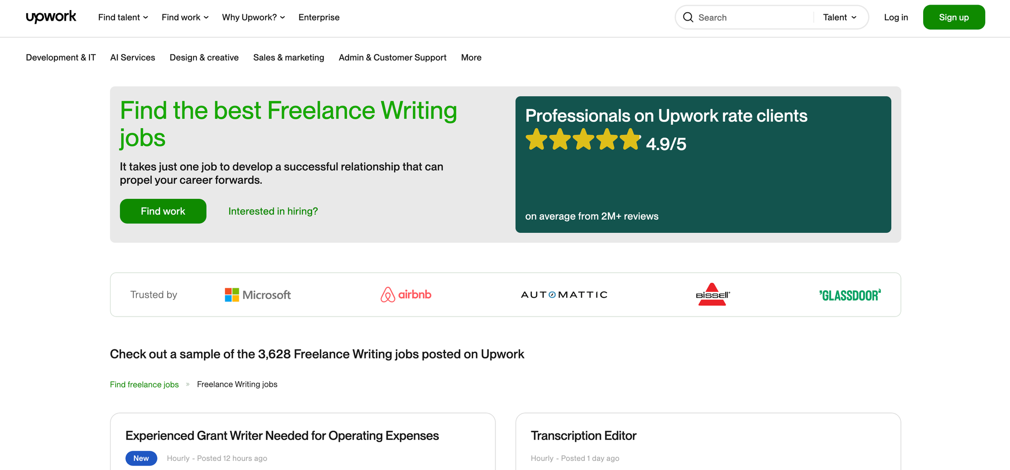 upwork writing