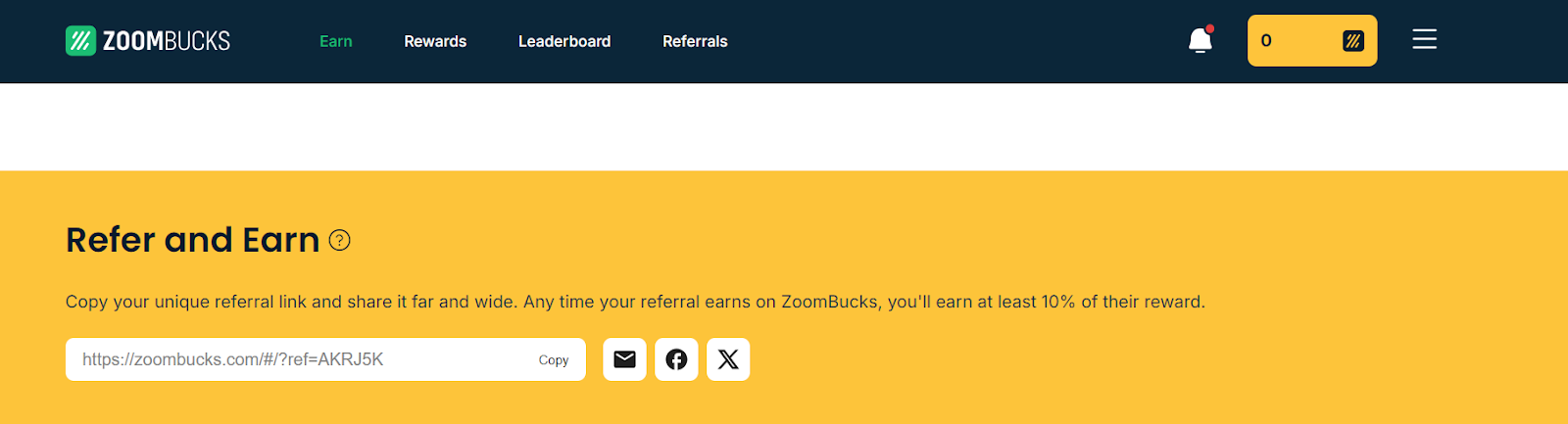 ZoomBucks referrals