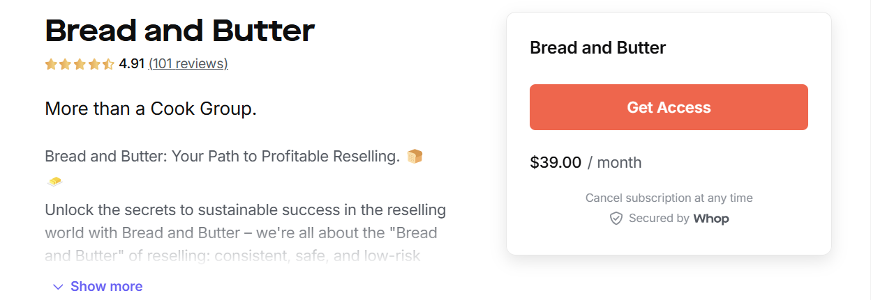 bread and butter marketplace screenshot