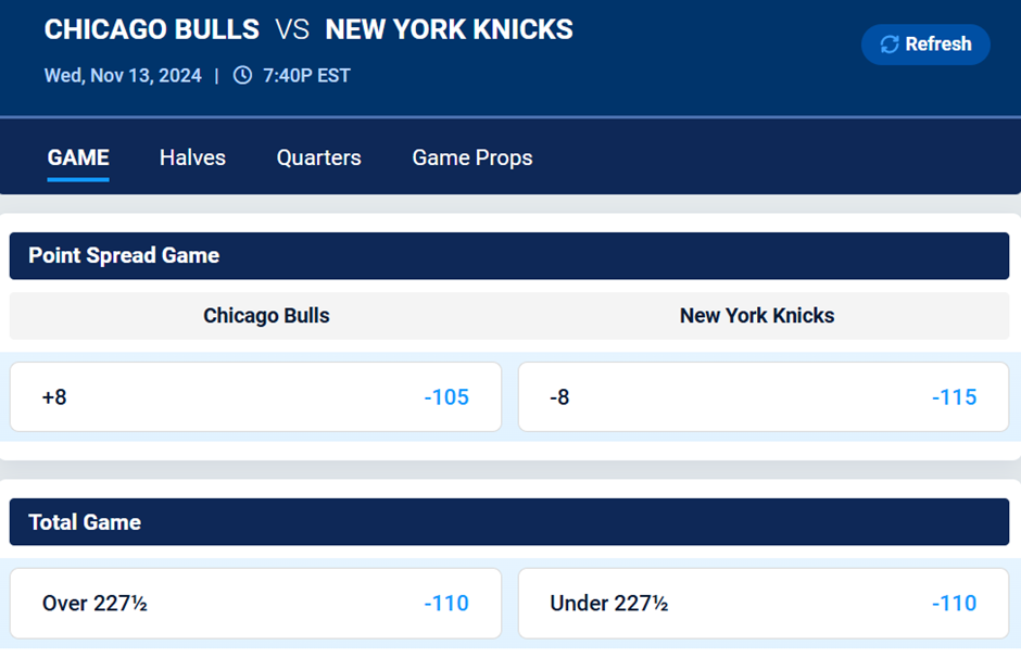 bulls vs knicks