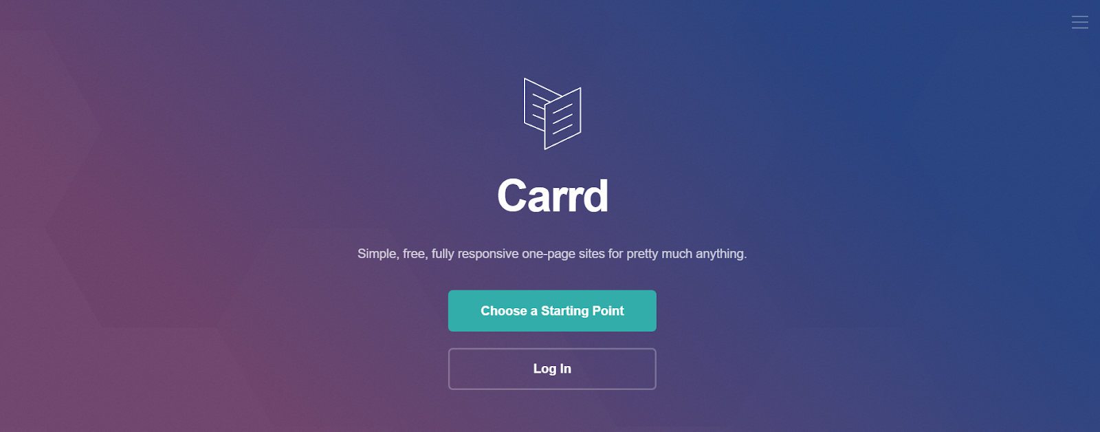 carrd homepage screenshot