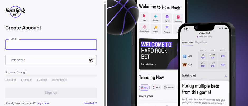 creating an account with hard rock bet